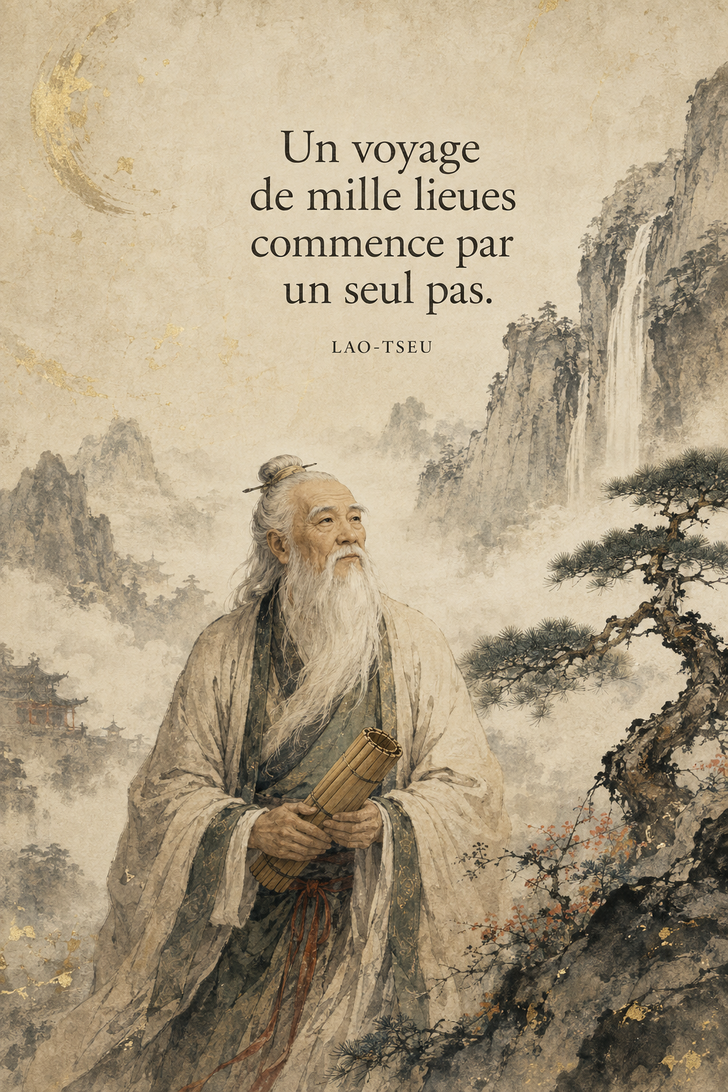 The First Step – Lao Tzu Wisdom Wall Art