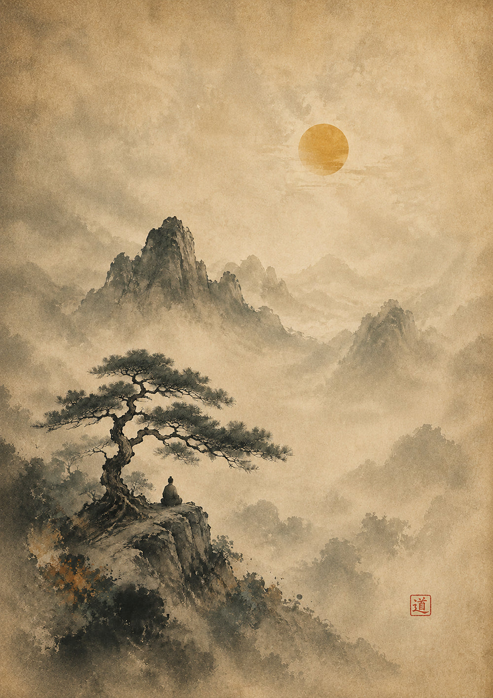 The Silence of Tao – Limited Edition Japanese Zen Wall Art | InnerSpace Original