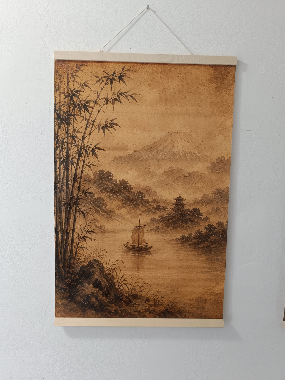 Toward Stillness – Japanese Bamboo Landscape Wall Art | 40 × 60 cm